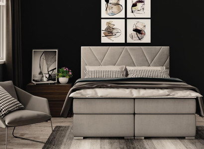 Luxury Bedroom Bed Upholstery Fabric Design Double bed Furniture Box Spring Bed